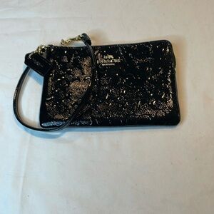 Coach Black Zip Wristlet